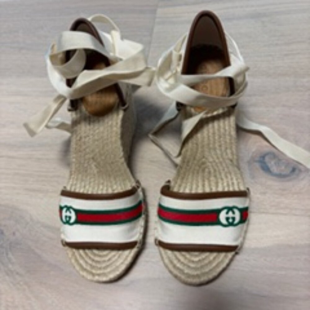 Gucci Espadrille Wedge Sandals